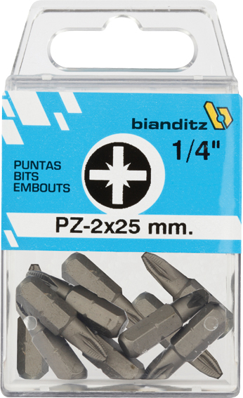 BLISTER 10 PUNTAS DESTORNILLADOR 1/4"