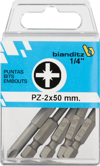 BLISTER 5 PUNTAS DESTORNILLADOR 1/4"